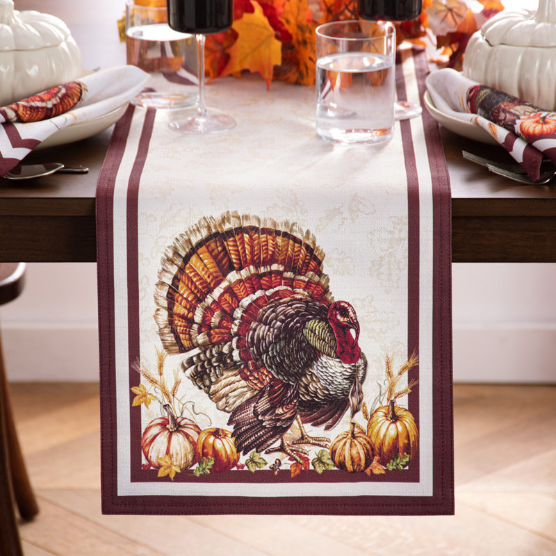 Goldene Rectangle Thanksgiving Polyester Table Runner