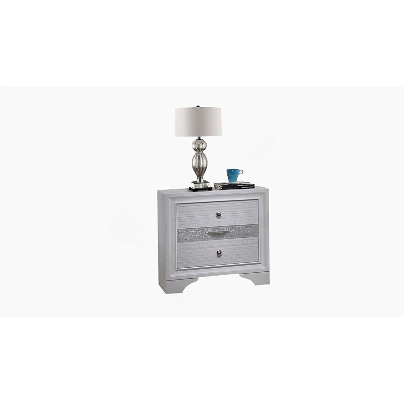 Table de chevet 2 tiroirs Traditional Matrix, White