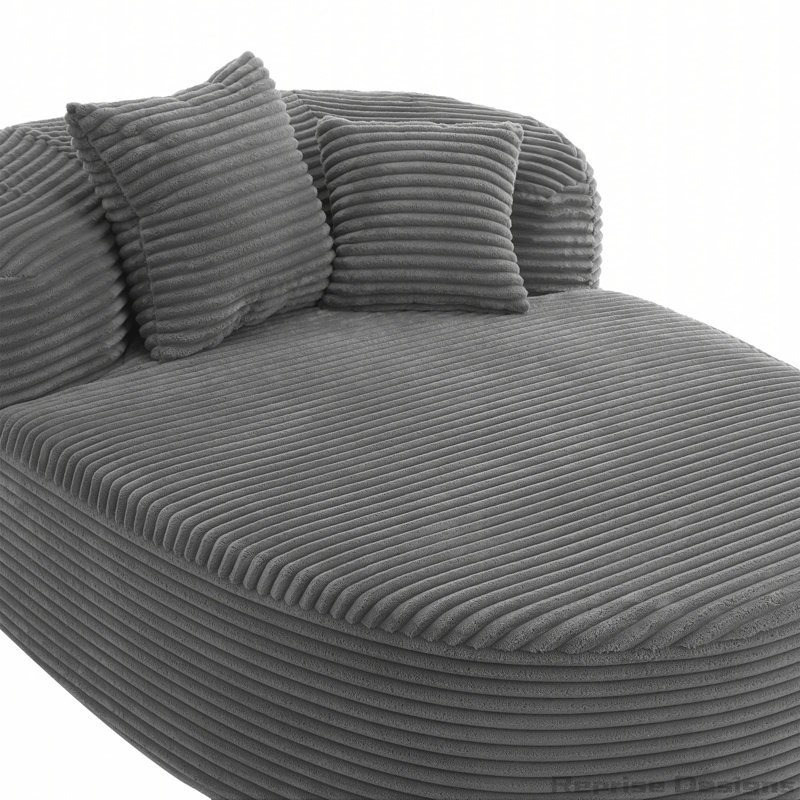 Méridienne moderne avec deux coussins, Gris