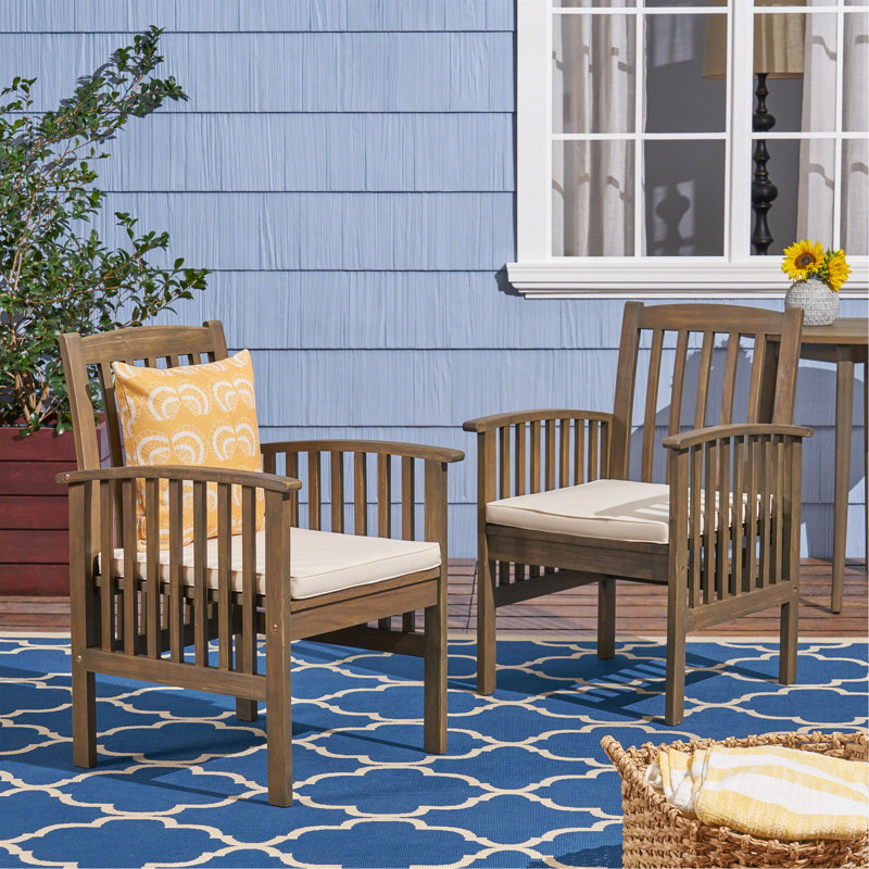 Chaise 2 pièces avec 2 coussins Casa Acacia, Gris, Crème