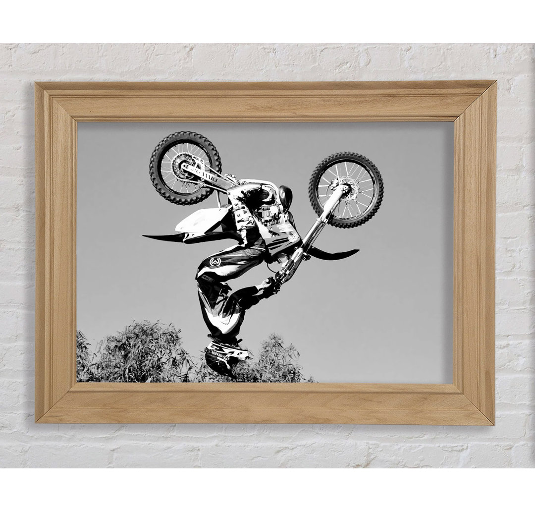 Motorcross Freestyle Upside Down Flip - Einzelner Bilderrahmen Kunstdrucke