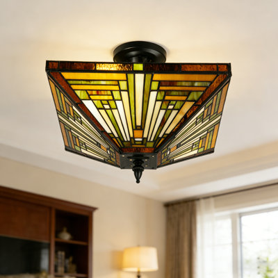Plafonnier semi-encastré 13,8 po 2 lumières