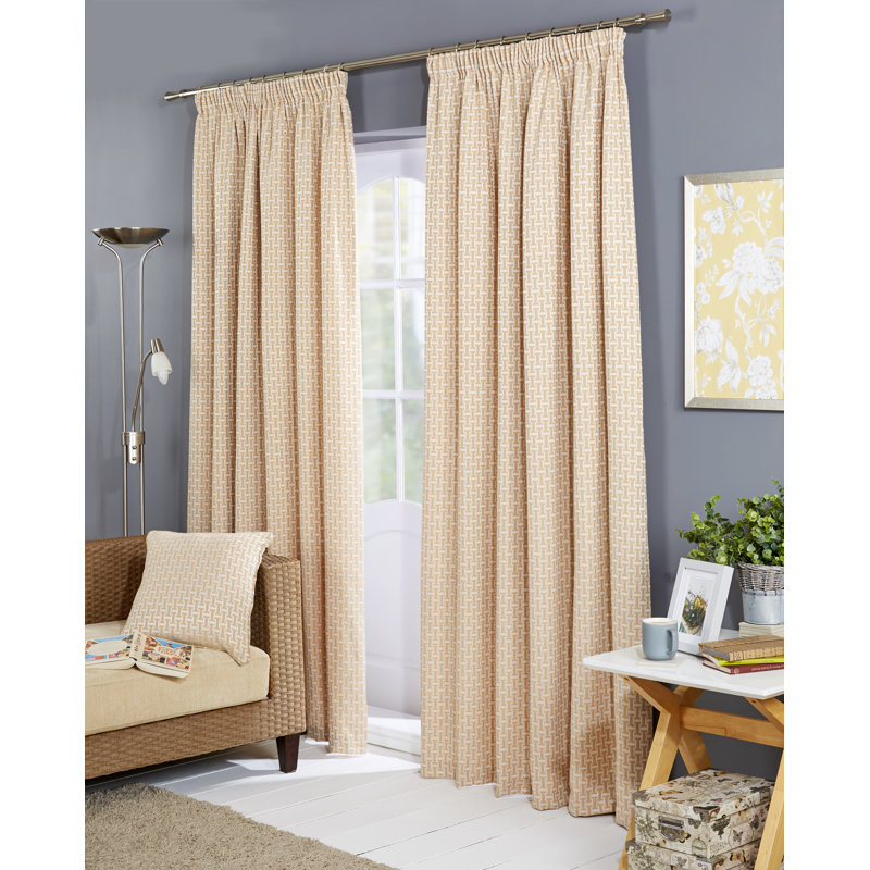 Aoibhi Room Darkening Curtain Pair, 116 W x 228 D cm, Ochre