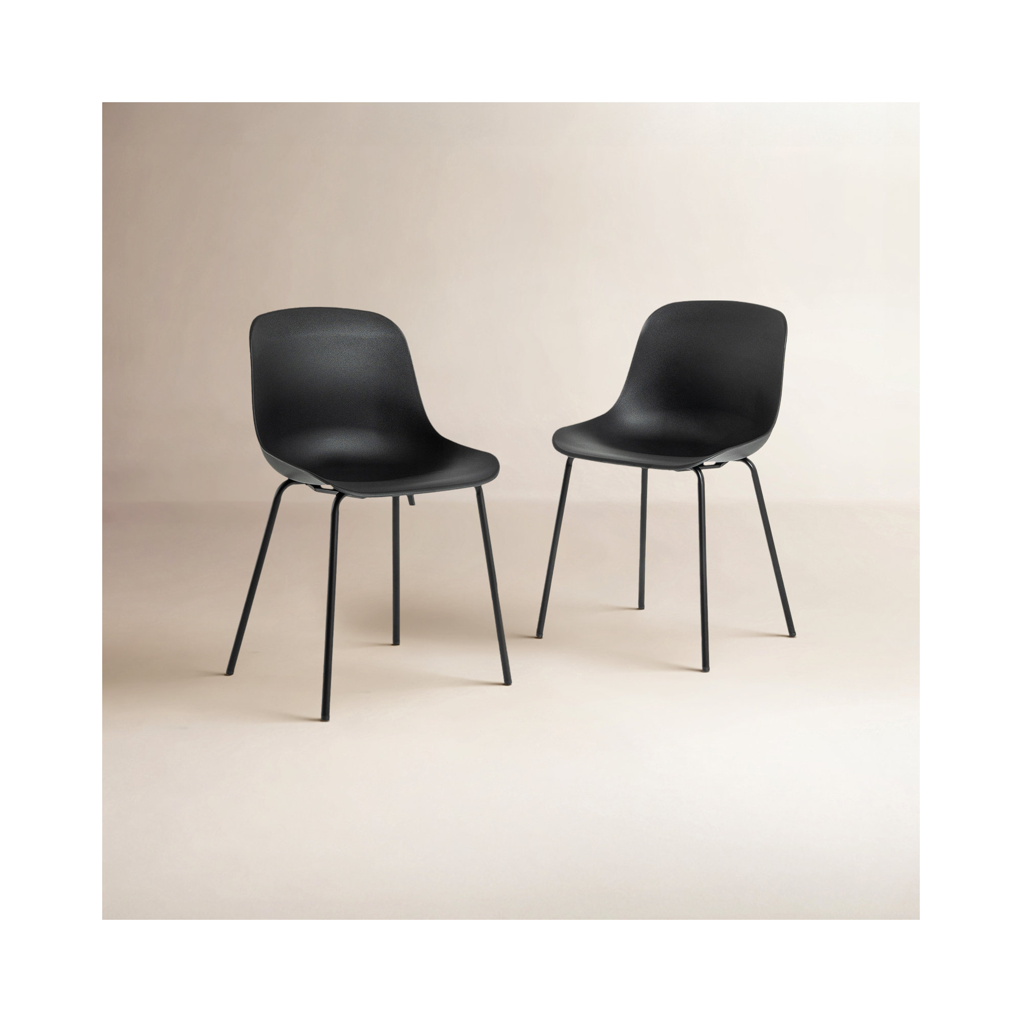 Meli Armless Dining Chairs, Black