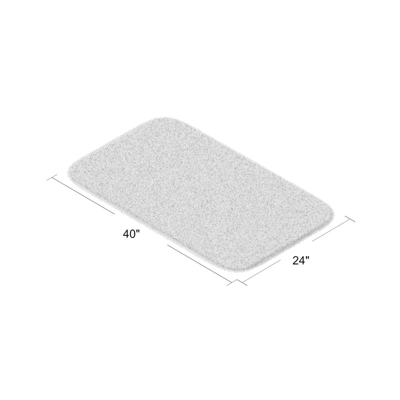 Treye Nylon Bath Rug with Non-Slip Backing, Rectangle 24" x 40", Navy
