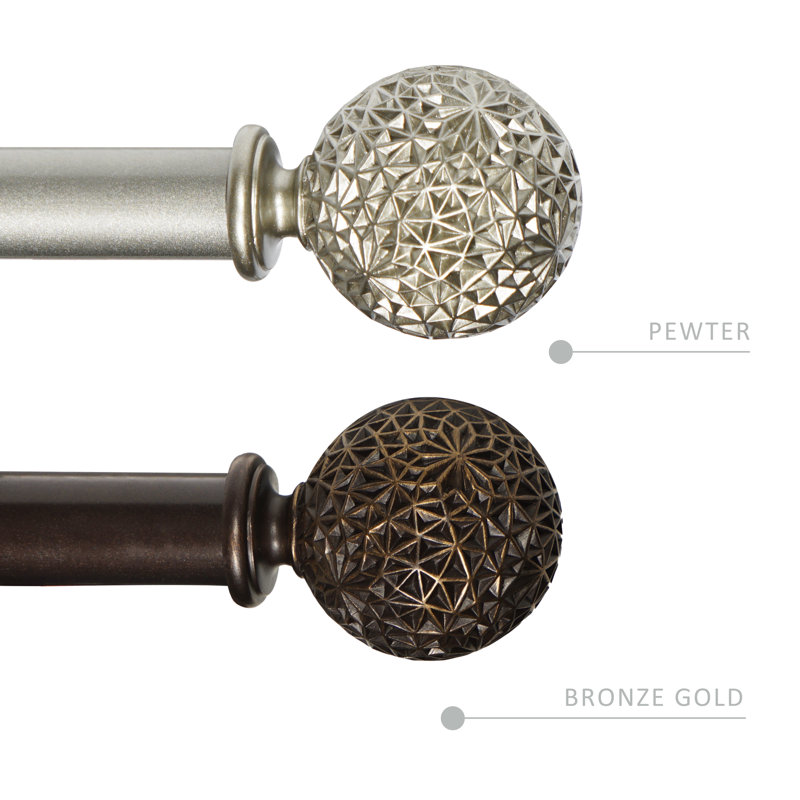Tringle à rideau simple Seral réglable de largeur totale x 1 po de diamètre, 28" - 48", Bronze