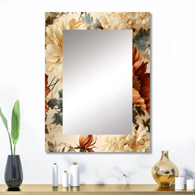 Rustic Brocade Elegance Victorian Pattern - Floral Mirror Wall Decor