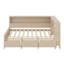 Lit plateforme en bois avec tablettes de rangement, tiroirs, station de charge et tête de lit tapissier-1404718629