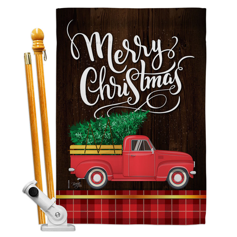 Ensemble de drapeaux en polyester 40 x 28 po It's Christmas Time House