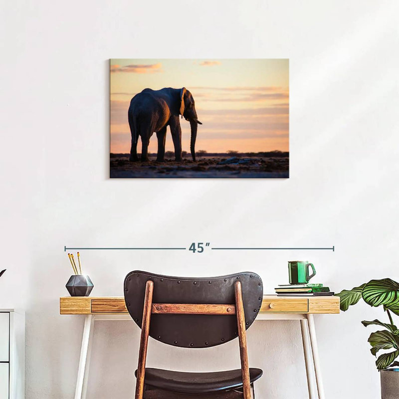 Brampt Solitary Elephant, 20" H x 30" W