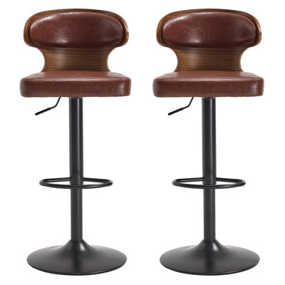 Swivel PU Leather Adjustable Height Bar Stool