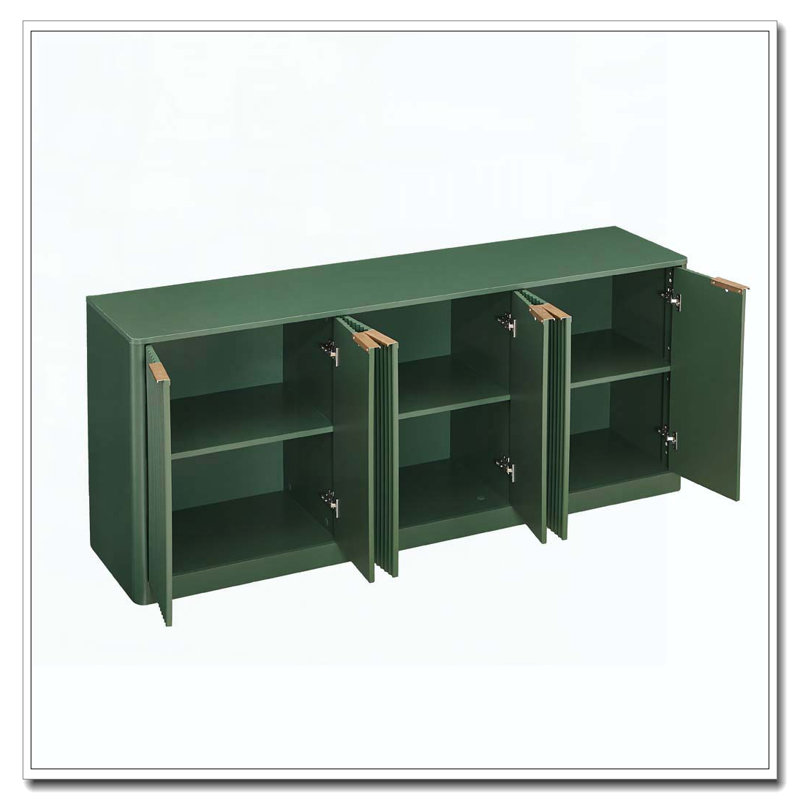 Buffet de 67 pouces avec ondulation moderne et contour arrondi