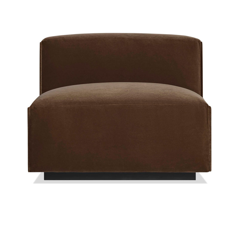 Fauteuil de chambre Cleon, Mélange de polyester café velours