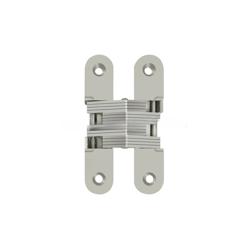 Deltana DCH216U15 Charnière de porte dissimulée invisible de 4 5/8 po de hauteur x 1 po de largeur, nickel brossé réglable