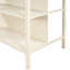 Îlot de table de salle à manger en bois massif rustique 45 po noyer et blanc crème avec 2 tablettes ouvertes pour espaces compacts