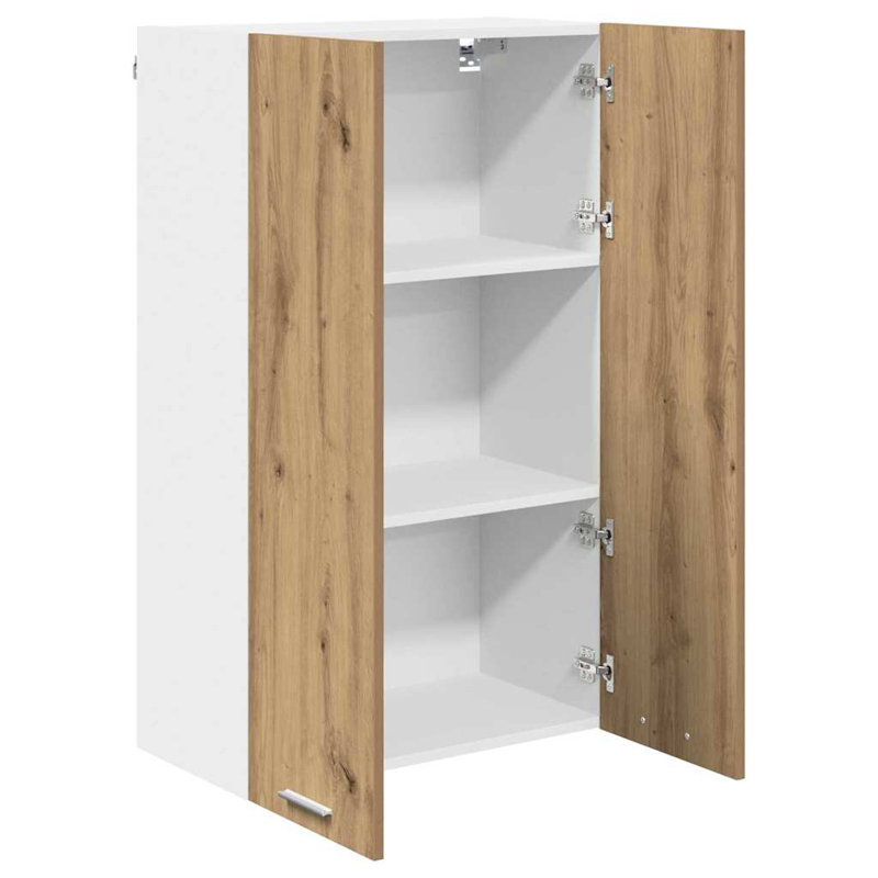 Vidaxl Hanging Cabinet Riga White 60 X 31 X 100 Cm Engineered Wood, 100cm H x 60cm W x 31cm D, Artisan Oak