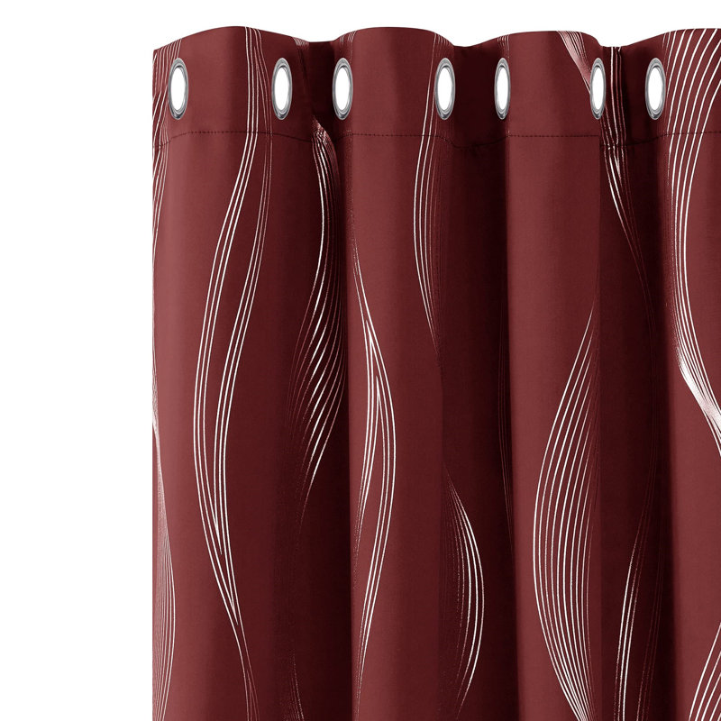 Blackout Curtain Panel Pair, 117cm Width x 229cm Drop, Red