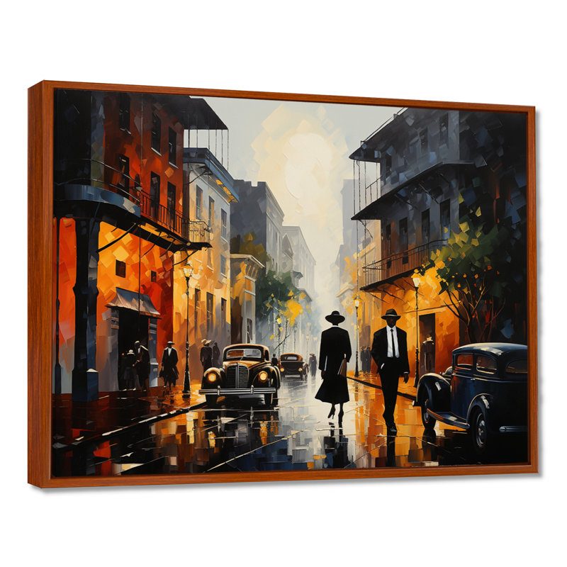 Jazz Harlem Renaissance VI - impression, H 30 po x l 40 po x P 1,5 po, Cadre flottant brun