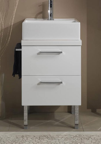 Aurora 18.6'' Solid Wood Single Bathroom Vanity Top with Sink, Glossy White
