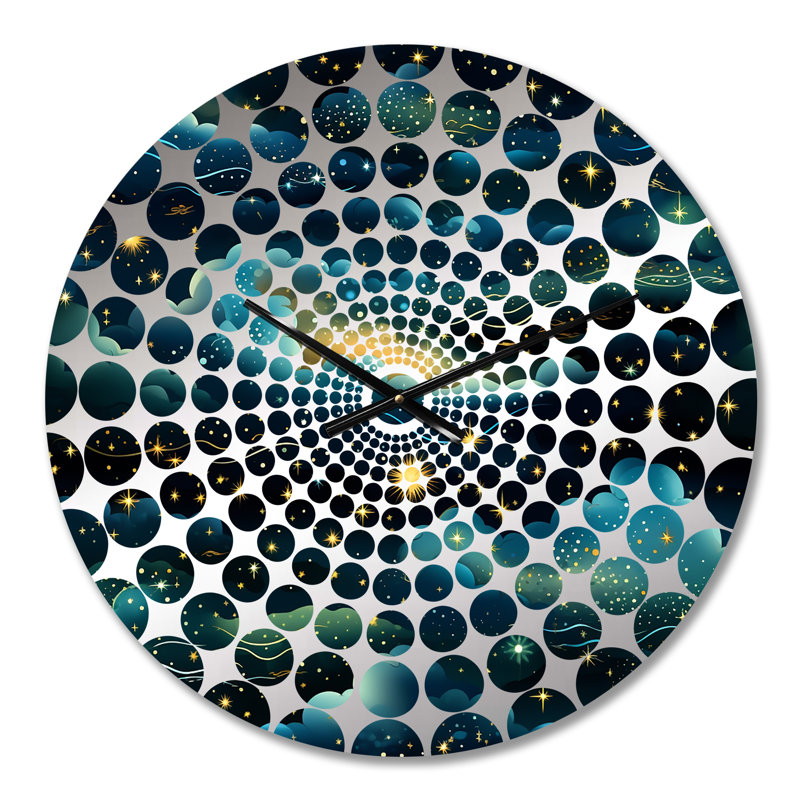 Horloge murale abstraite Midnight Indigo Galatic, Médium