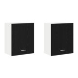 vidaXL Hanging Cabinets - 2 Pack - Black Oak, 100x31x60 cm - Made from Engineered Wood