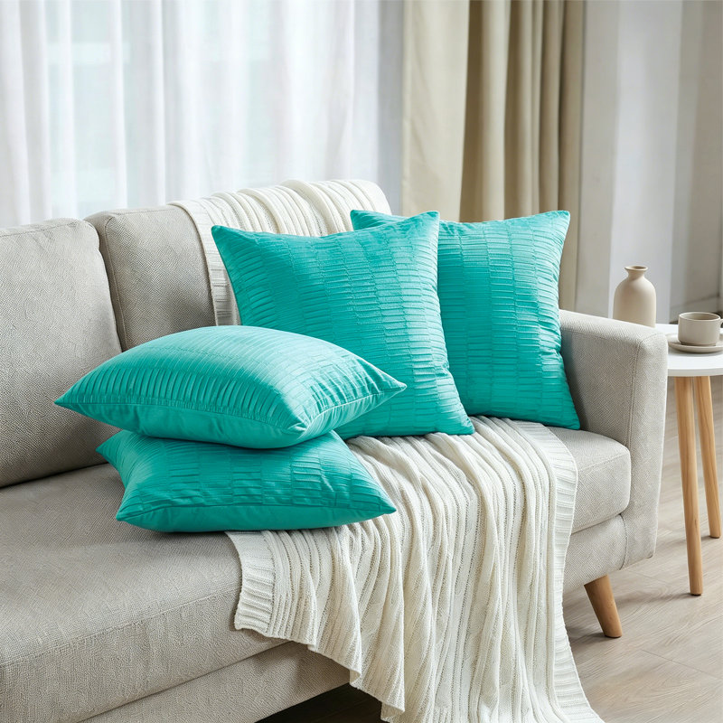 Housse de coussin en velours plissé, Mer du nord