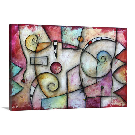 Malveaux " Jive ", 16" H x 24" W x 1.5" D, Canvas