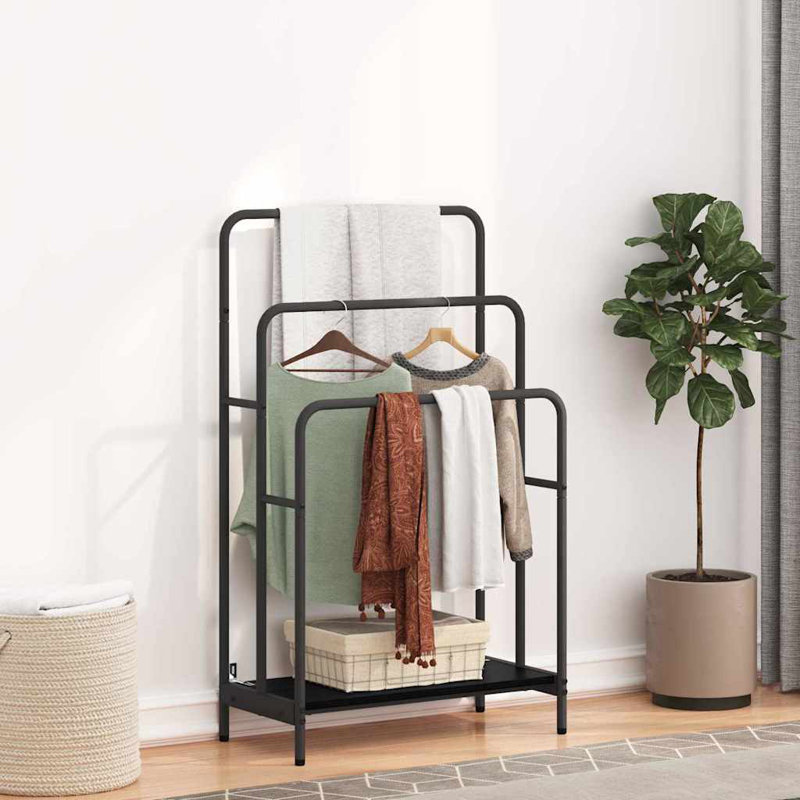 Steel Coat Rack, Black Oak