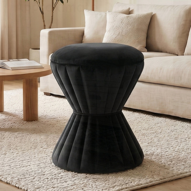 Repose-pieds en velours multifonctionnel, tabouret de coiffeuse rembourré, repose-pieds rond robuste pour le maquillage, salon, chambre à coucher, vestibule
