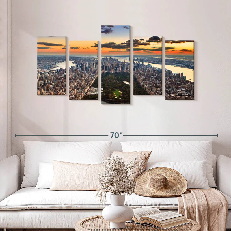 NY Central Park Aerial View, 27" H x 54" W