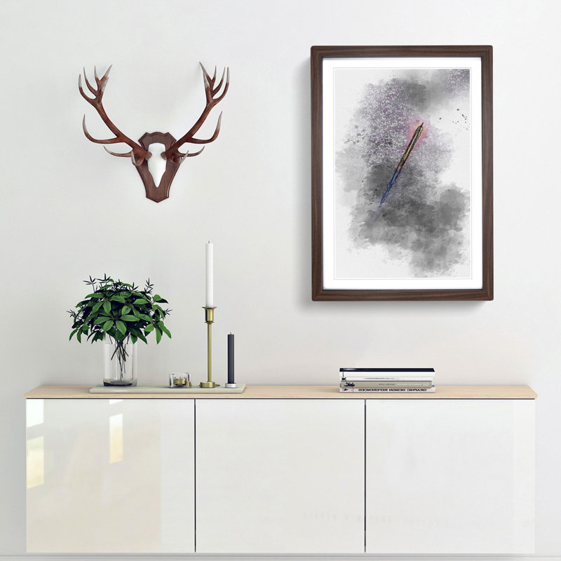 Blast Off in Abstract - Picture Frame Graphic Art Print, 65cm H x 48cm W x 2cm D, Walnut Framed