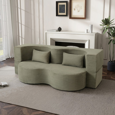 Canapé-lit convertible 2 en 1 pliable avec mousse à mémoire de forme et coussins pour des espaces de vie compacts