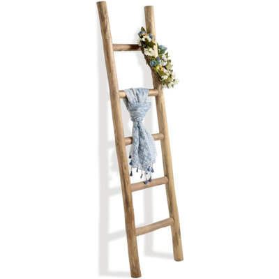 Présentoir de courtepointe de style campagne entièrement assemblé avec couverture en bois 57 po