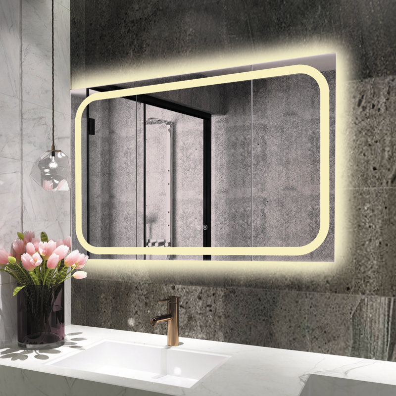 Bilol Glass Flat Wall Mirror, Yellow