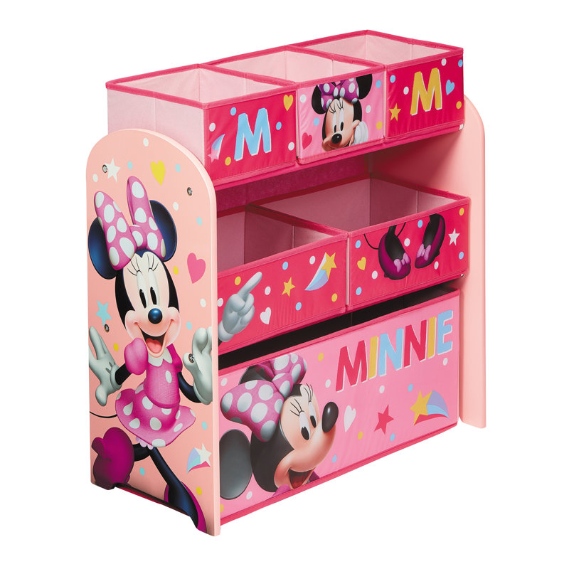 Minnie Mouse  Wooden Toy Organiser with 6 Storage Bins