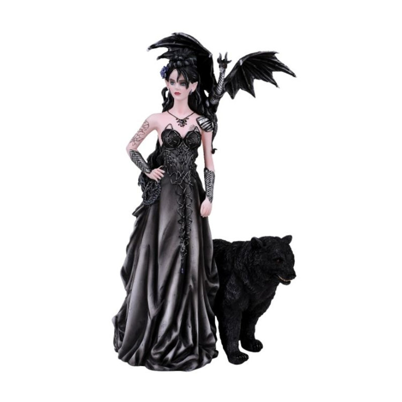 Mistress de lycani avec statue en résine à oreilles dragon et ours
