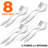 Zulay Kitchen Flatware Set Stainless Steel Spoons & Forks for Children - 8 Piece Set (4 Forks & 4 Spoons)