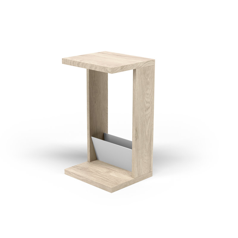 Hadnot C Table End Table, Light Oak/White