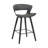Allon Modern 26" Counter Height Bar Stool with Open Back and Footrest in Wood, Faux Leather-584682793-584595035