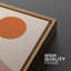 Soleil et lune au-dessus des dunes de sable pastel ombragées nature minimaliste moderne Mid-Century-100707284-100707283