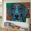 Toile, «A Vibrant Stylized Portrait of a Dog Caractérized By An Wall Art», patchwork complexe de motifs et de textures colorés-320106889