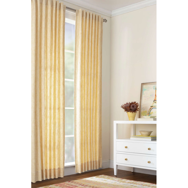 Greylock Soft Curtain Panel, Yellow, 48" W x 84" L