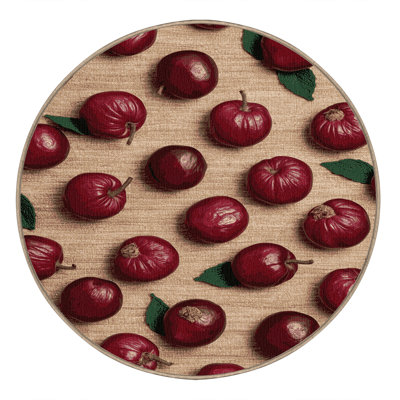 Washable Umeboshi Fruits Area Rug