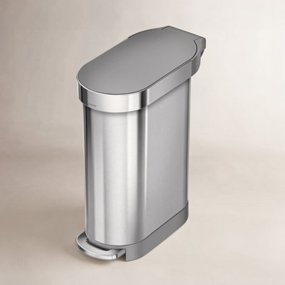 simplehuman 12gal Slim Step-On Trash Can