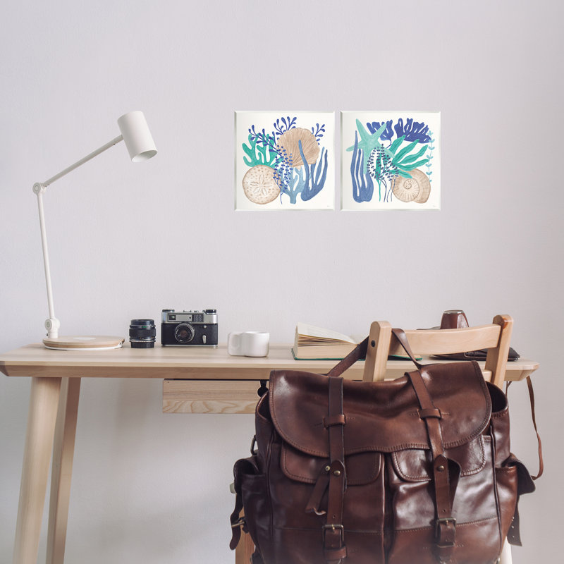  «Coastal Coral & Seashells», ensemble de plaques murales par Véronique Charron