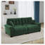 Canapé 3 places moderne plissé en chenille verte de 239 cm (94 po) avec soutien à ressorts durable et coussins en mousse épaisse