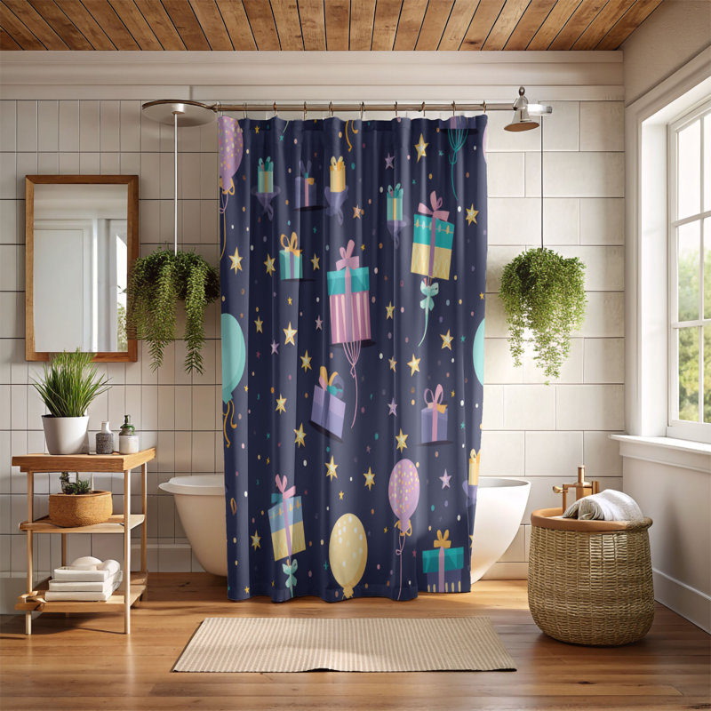 Rideau de douche Celebration Party - Premium, H 74 po x l 71 po