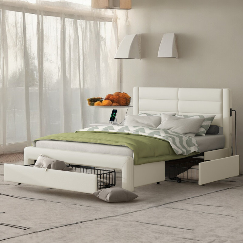 Lit avec rangement Dolina, Blanc