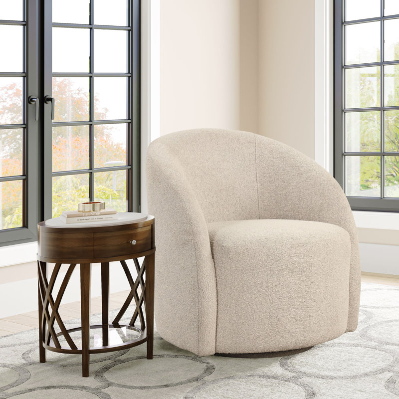 Fauteuil demi-tonneau pivotant Blaykleigh Baumgarner, Platine Boucle