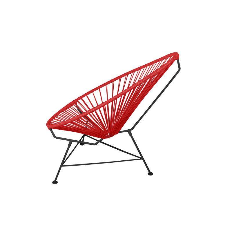 Outdoor Lounge Chair, Red/Black